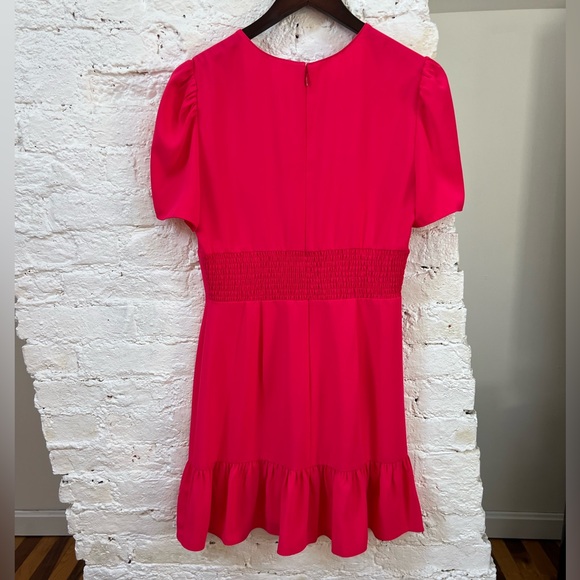 Amanda Uprichard Pink Rosen V-Neck Minidress. Size M - Picture 5 of 7